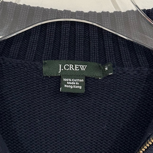 JCrew Mens Heritage Cotton Half-zip Sweater in Navy Size Medium - Picture 6 of 9